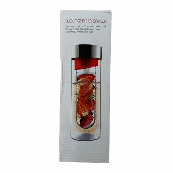 NIB Asobu Glass Water Bottle With Fruit Infuser Exercise Fitness Healthy - Picture 2 of 12